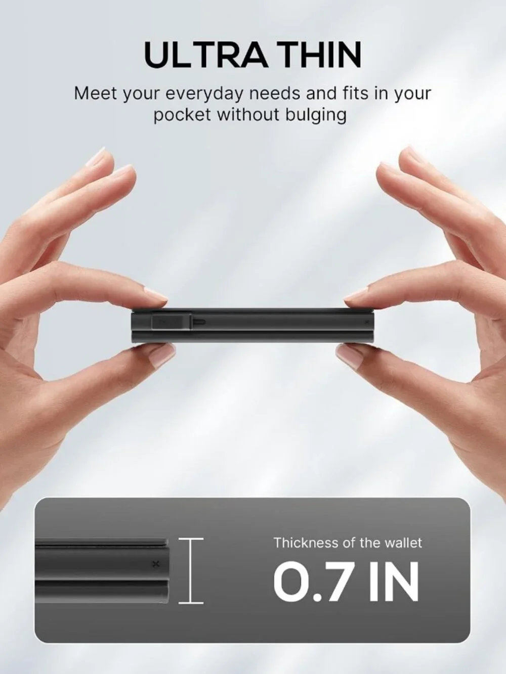 Slim RFID Blocking Wallet for Men - Minimalist Pop Up Card Holder, Leather